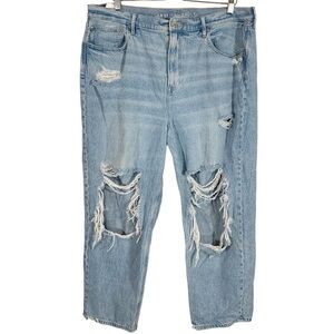 American Eagle High Waist 90s Boyfriend Distressed Jeans Size 20 Short